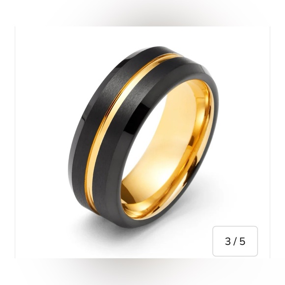 Tungsten Other - Tungsten Carbide- Black & Gold Men’s Wedding Band/Ring